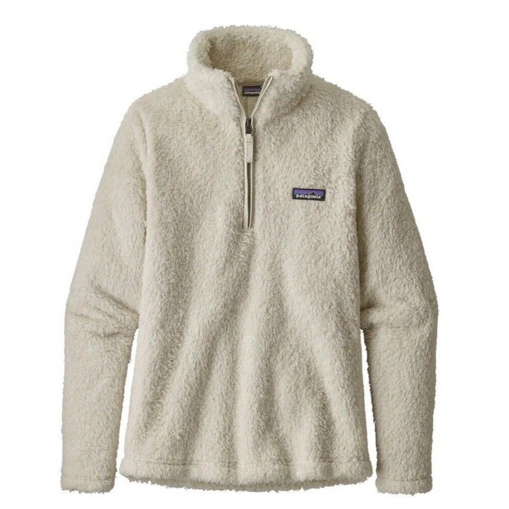 Patagonia Los Gatos Sweater Womens XS White  1/4 Zip Fleece Pullover